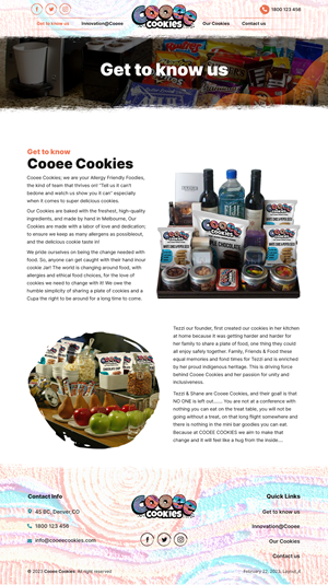 Web Design by sai.designer87 for Cooee Cookies | Design: #30120155