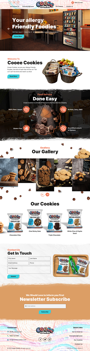 Web Design by sai.designer87 for Cooee Cookies | Design: #30120156