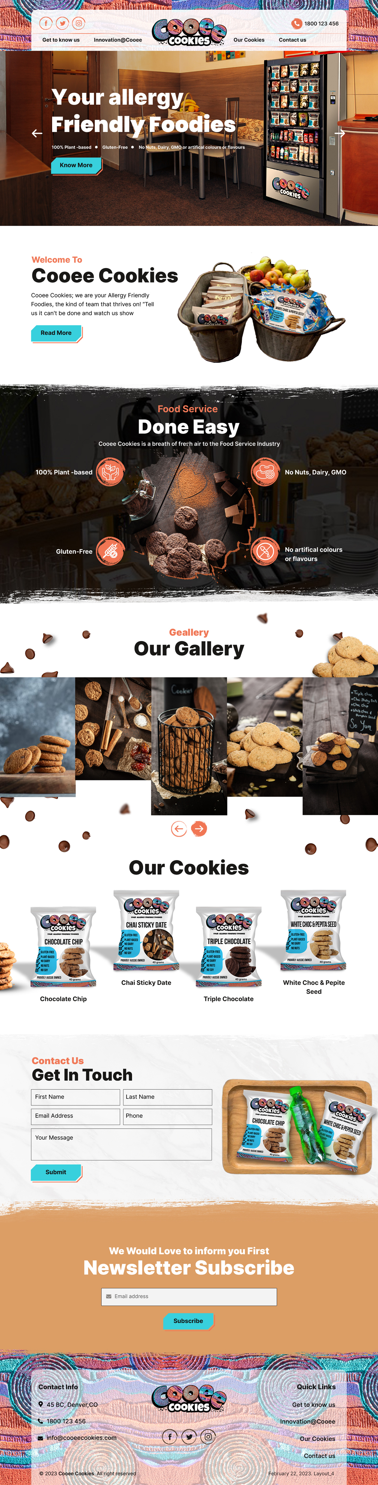 Web Design by sai.designer87 for Cooee Cookies | Design #30139893