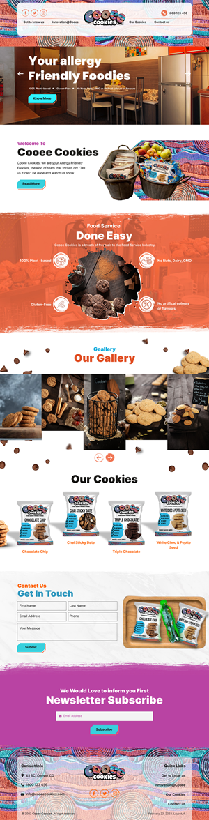 Web Design by sai.designer87 for Cooee Cookies | Design: #30140470