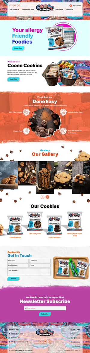 Web Design by sai.designer87 for Cooee Cookies | Design: #30140676