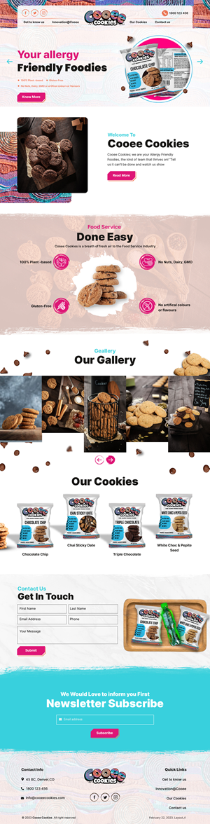 Web Design by sai.designer87 for Cooee Cookies | Design: #30154636