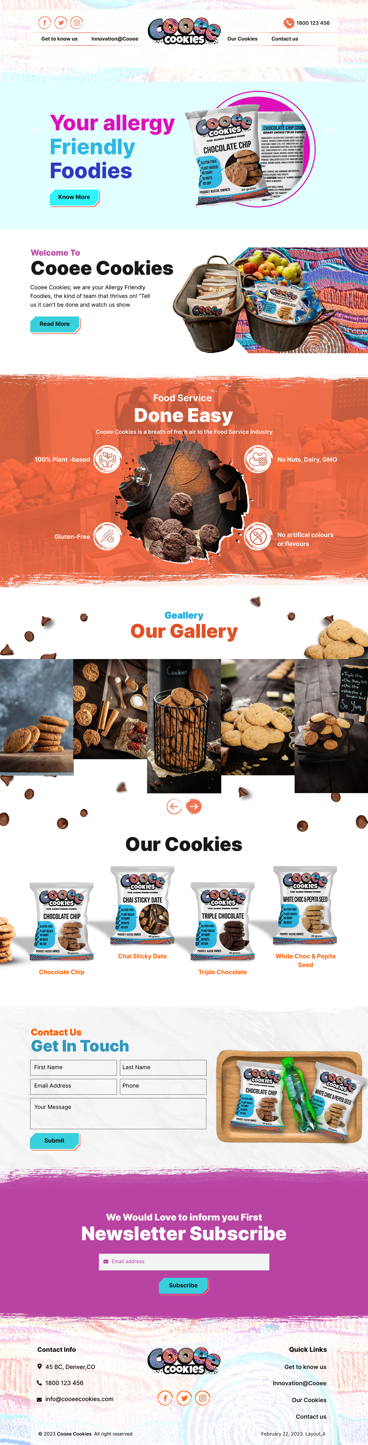 Web Design by sai.designer87 for Cooee Cookies | Design #30175104