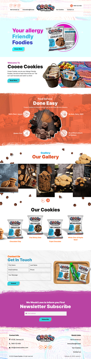 Web Design by sai.designer87 for Cooee Cookies | Design: #30175104