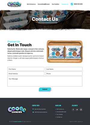 Web Design by sai.designer87 for Cooee Cookies | Design: #30642677