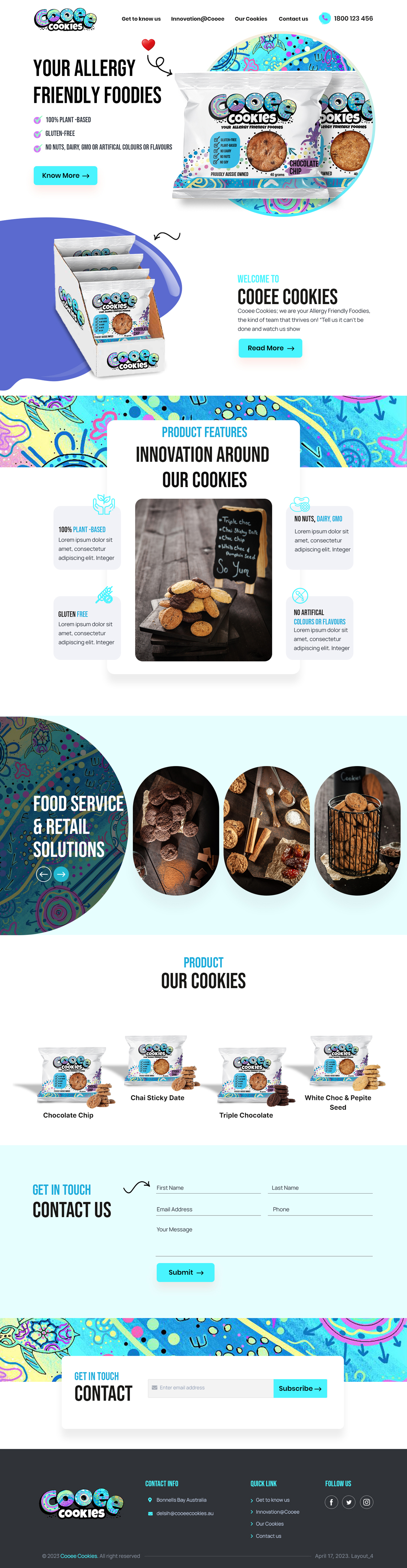 Web Design by sai.designer87 for Cooee Cookies | Design #30642682