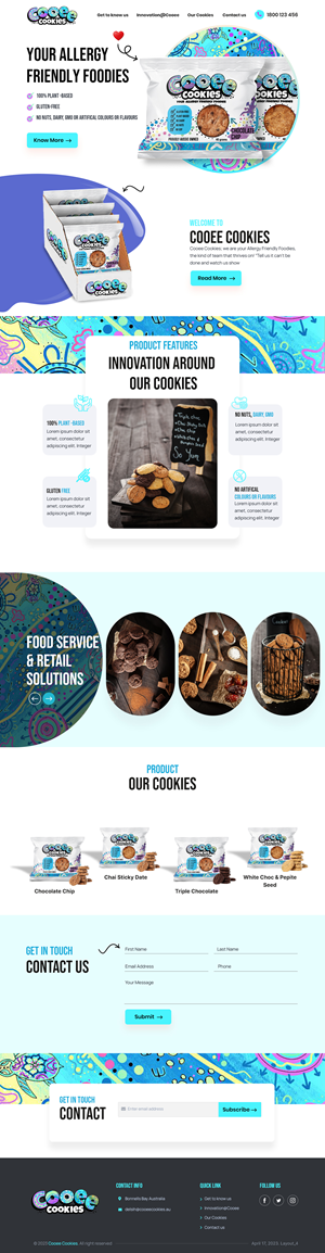 Web Design by sai.designer87 for Cooee Cookies | Design: #30642682