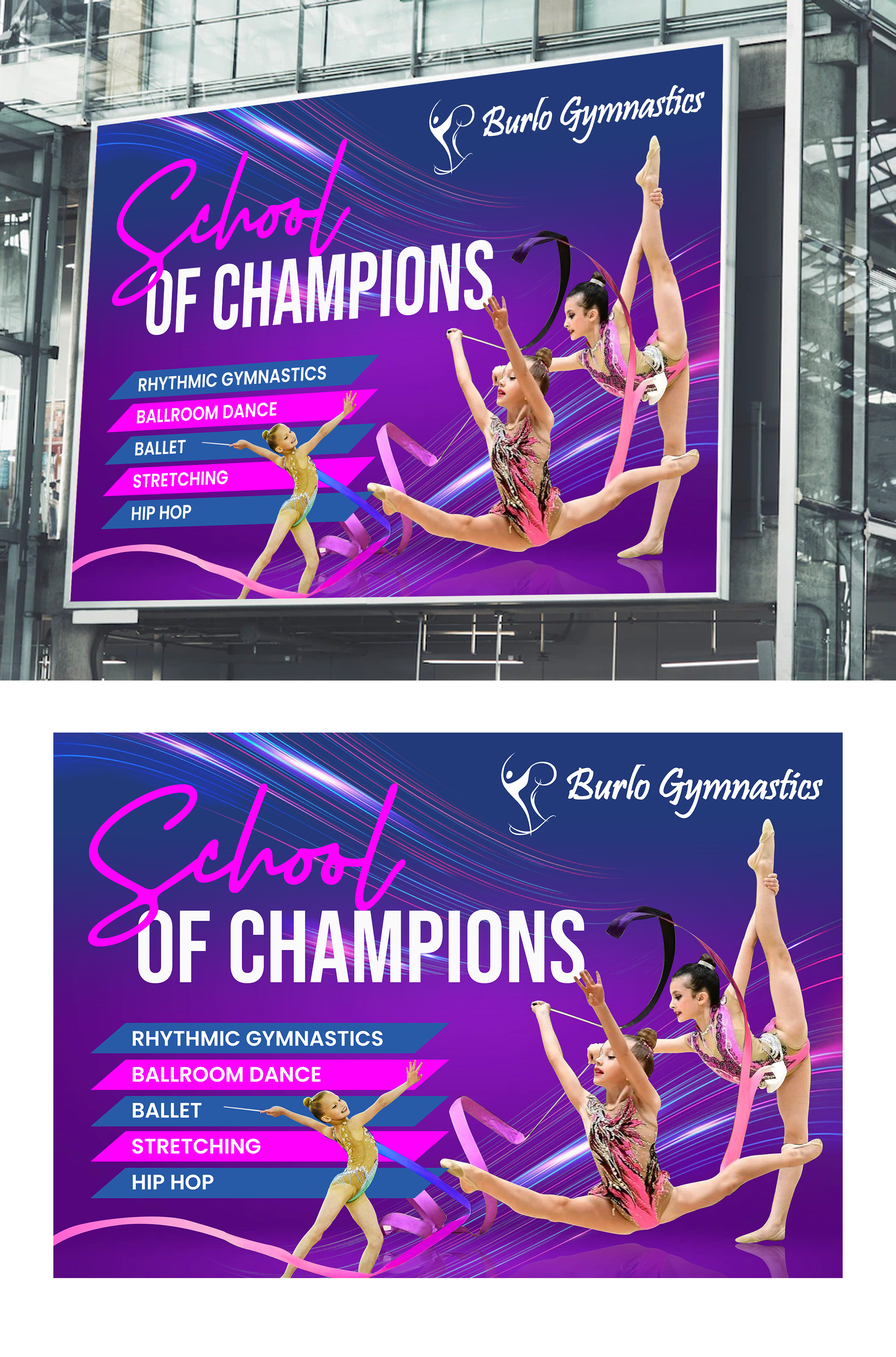 Poster Design by debdesign for Burlo Gymnastics | Design #30047566