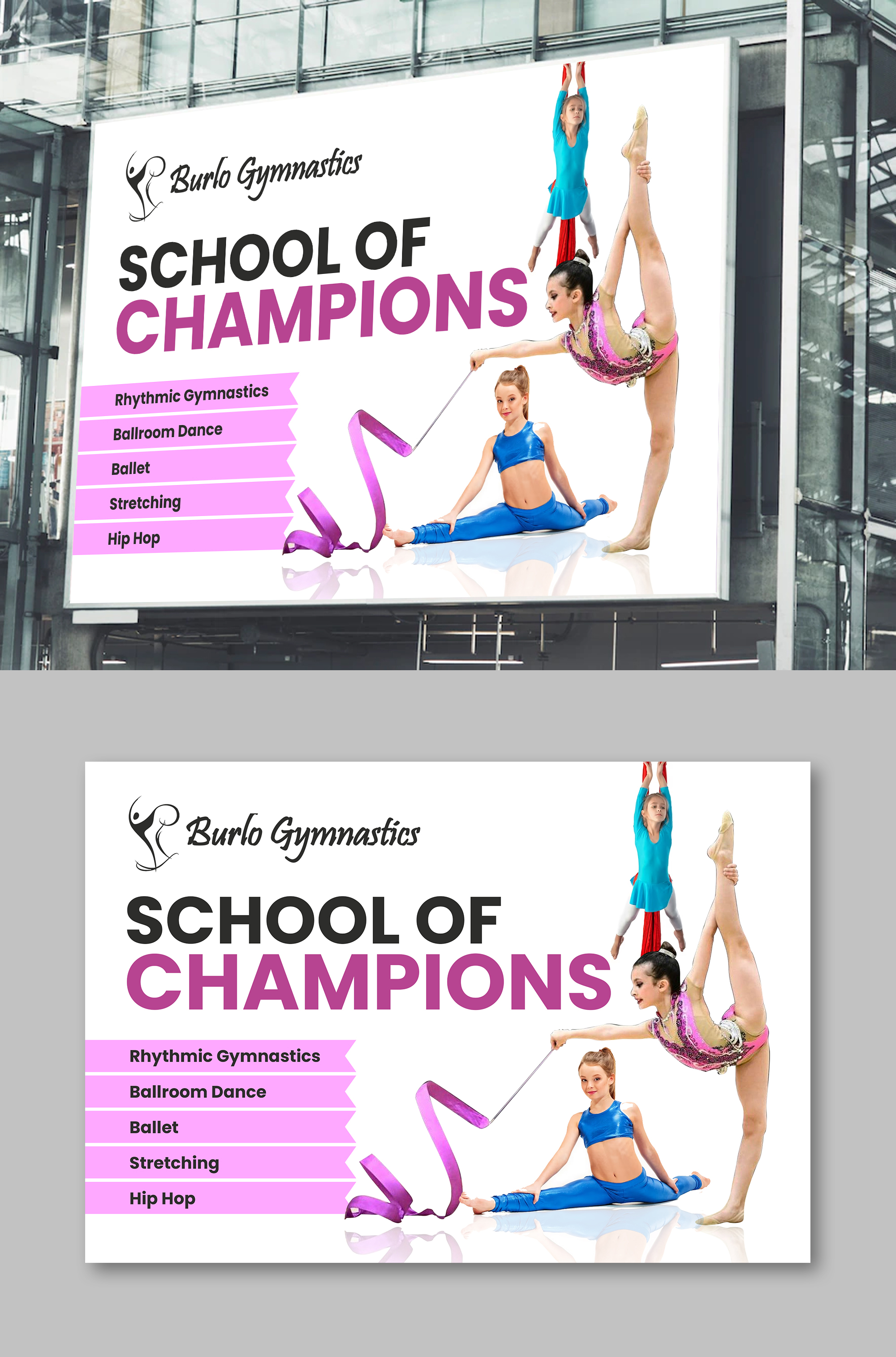 Poster Design by debdesign for Burlo Gymnastics | Design #30047918