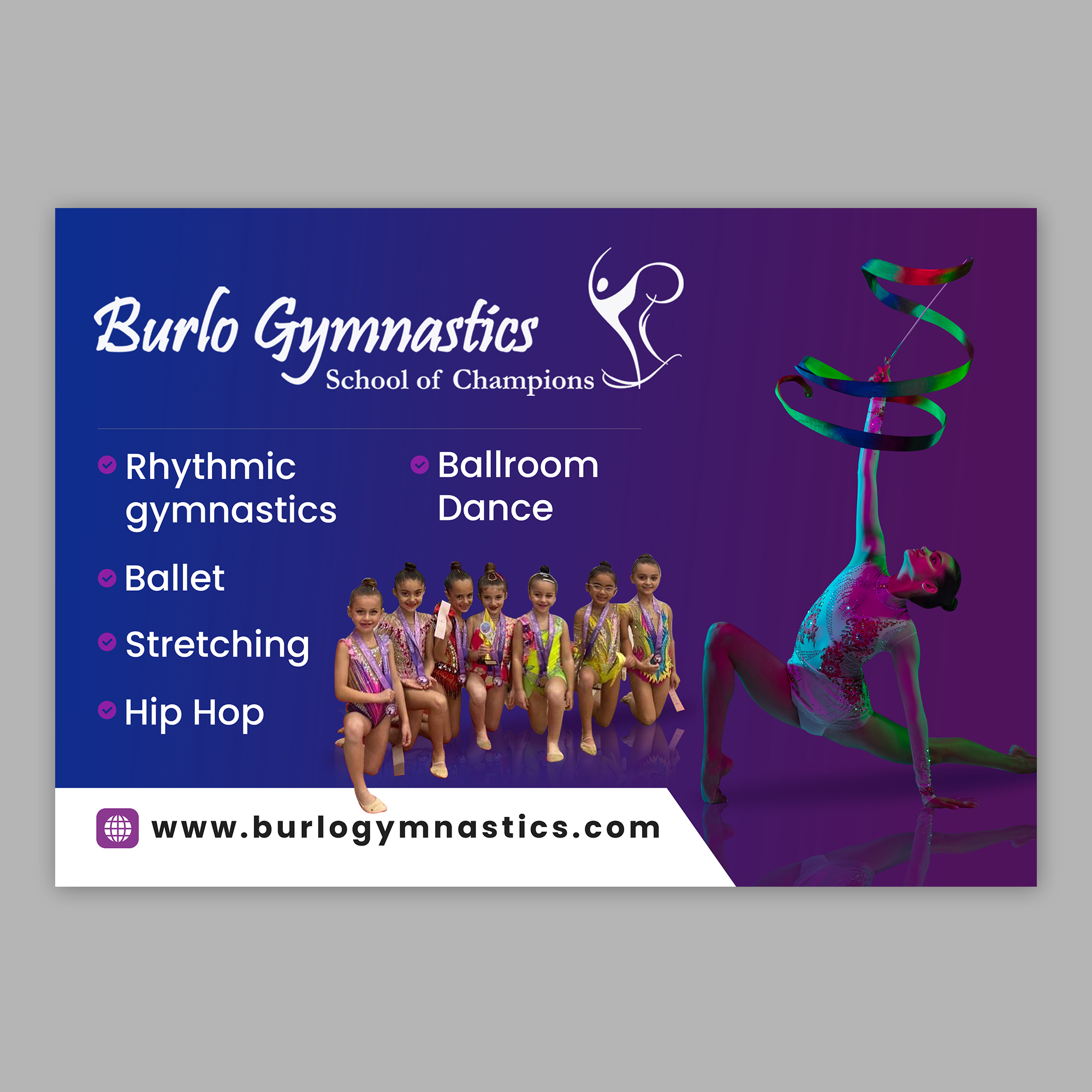 Poster Design by debdesign for Burlo Gymnastics | Design #30047923