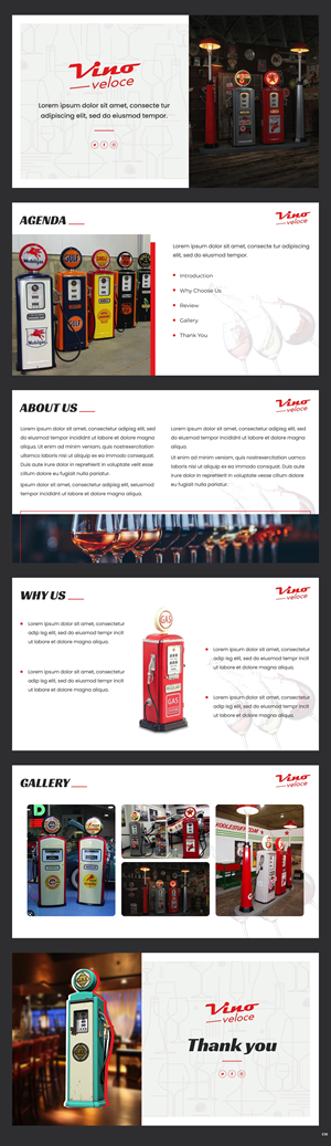 Design de PowerPoint par pb pour Vino Veloce.com | Design : #30062378
