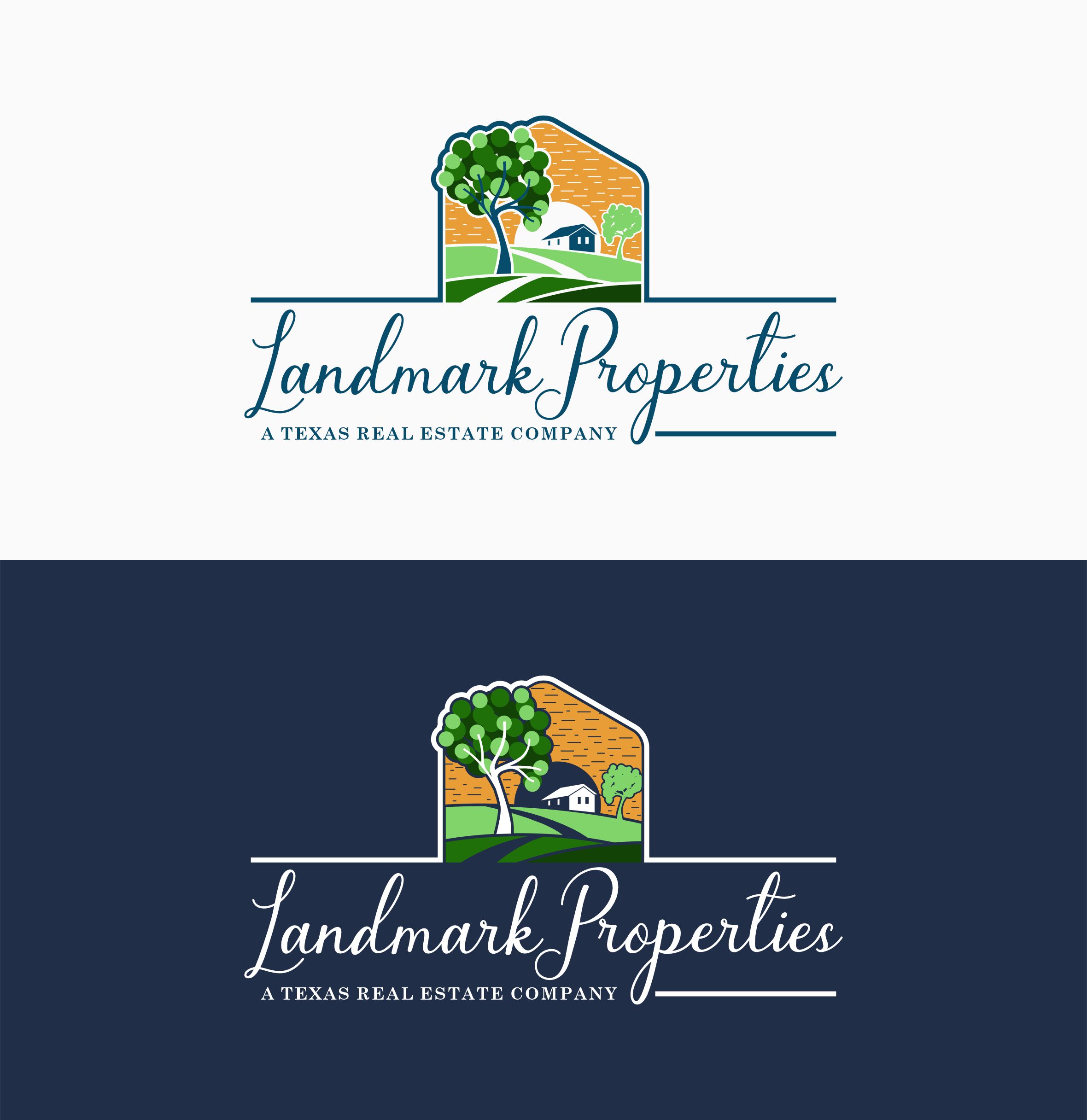 Colorful, Serious Logo Design for Landmark Properties (smaller font below A Texas Real Estate