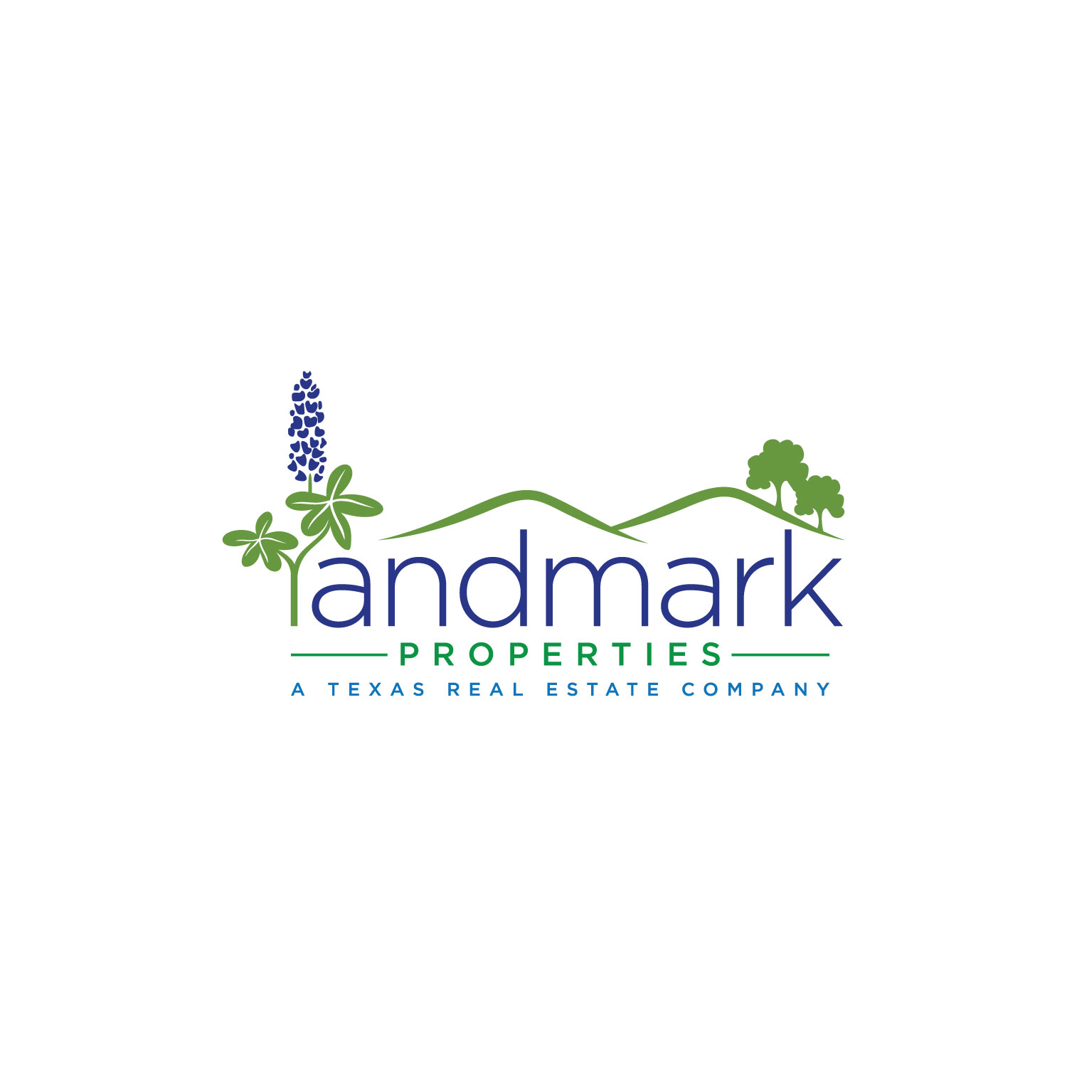 Colorful, Serious Logo Design for Landmark Properties (smaller font below A Texas Real Estate