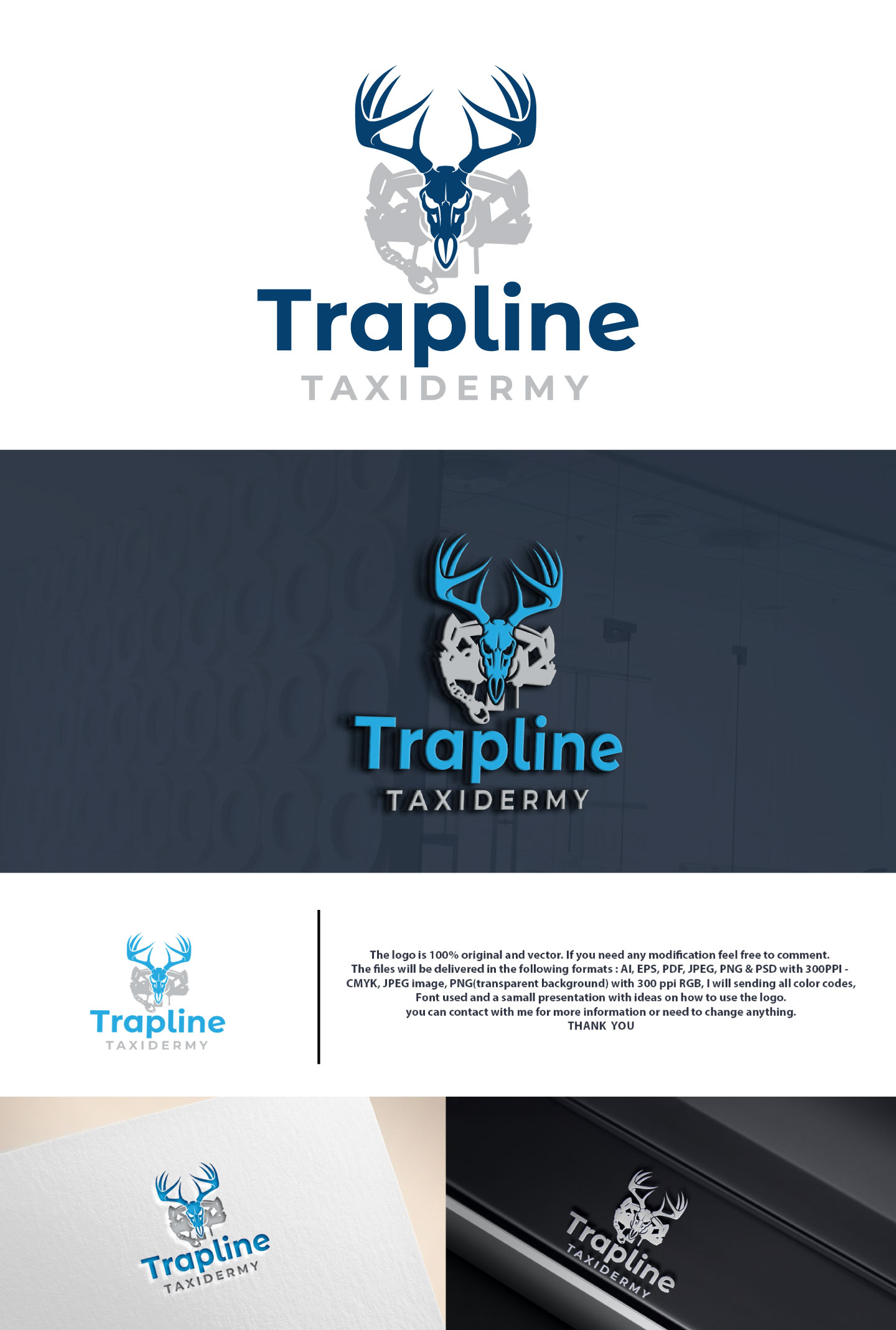 Logo Design by DesignHour for Trapline Taxidermy SC | Design #30074125