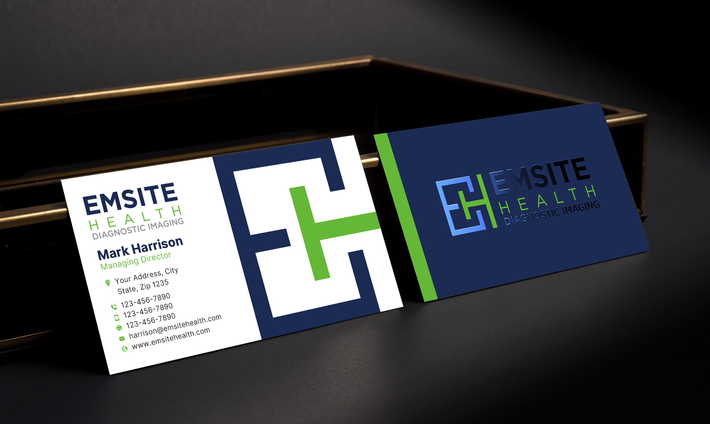 Business Card Design by Sun Moon Graphic Designer for Emsite Health | Design #30111892