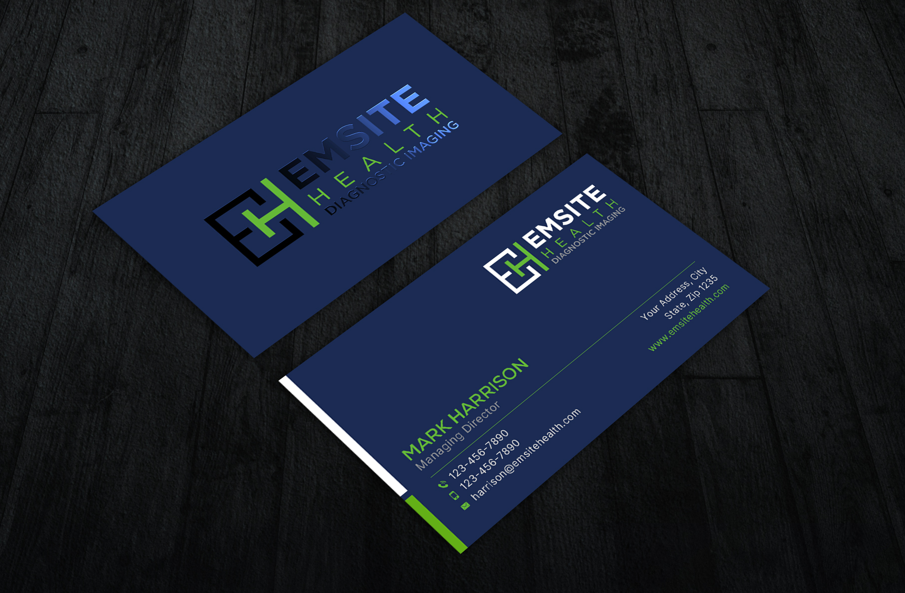 Business Card Design by Sun Moon Graphic Designer for Emsite Health | Design #30111895