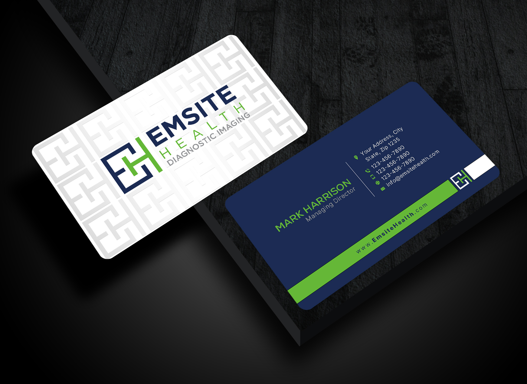 Business Card Design by Sun Moon Graphic Designer for Emsite Health | Design #30111912