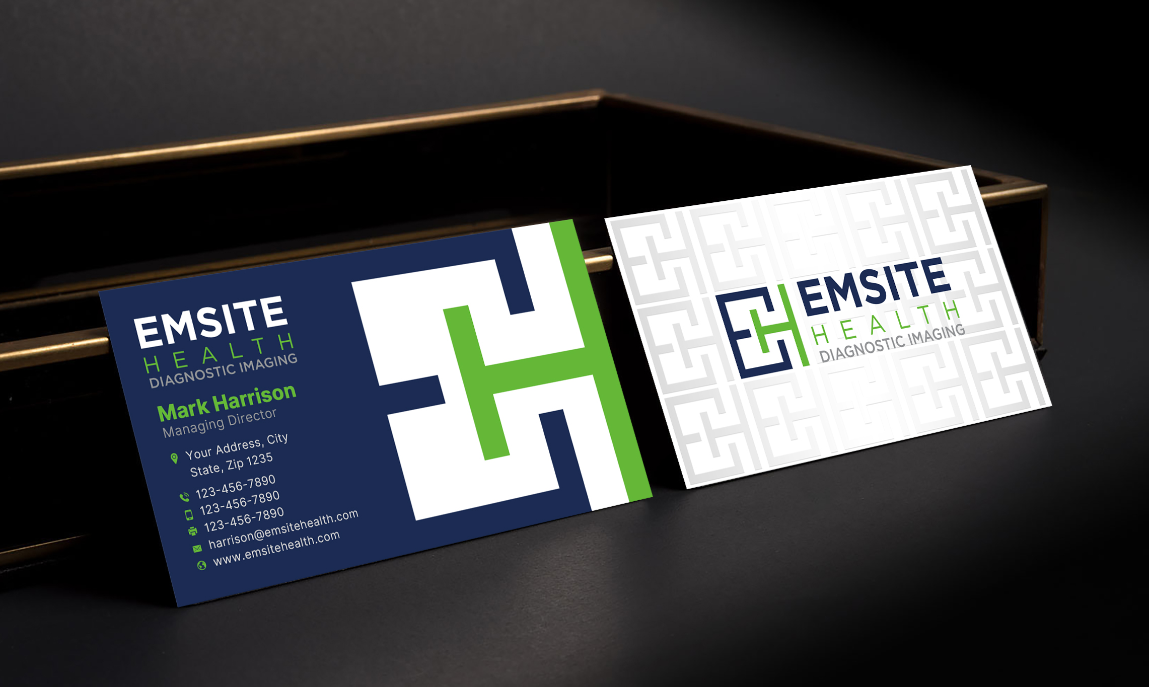 Business Card Design by Sun Moon Graphic Designer for Emsite Health | Design #30111913
