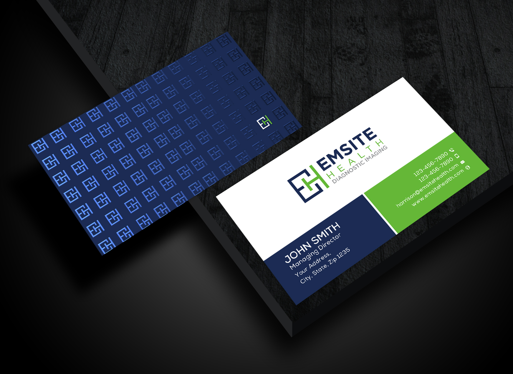 Business Card Design by Sun Moon Graphic Designer for Emsite Health | Design #30111915
