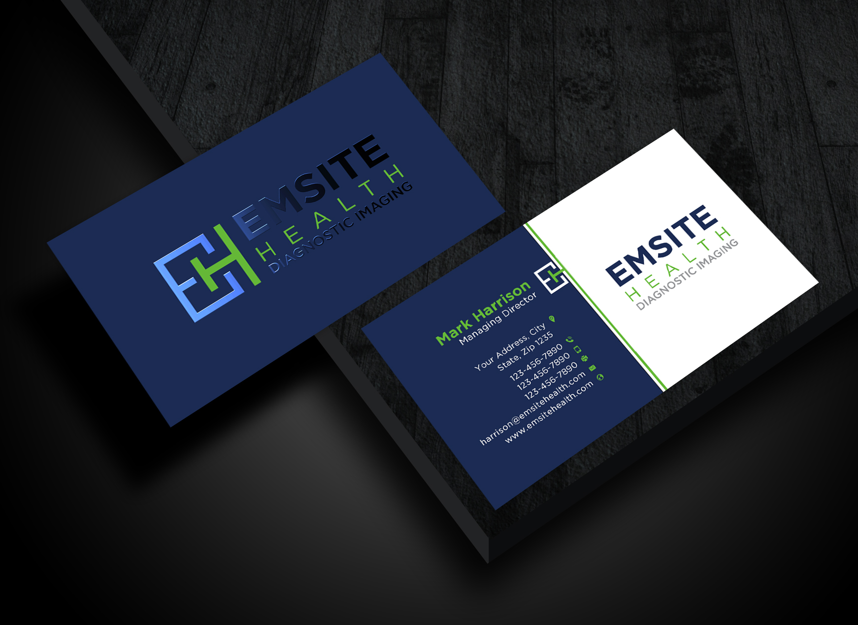 Business Card Design by Sun Moon Graphic Designer for Emsite Health | Design #30111916
