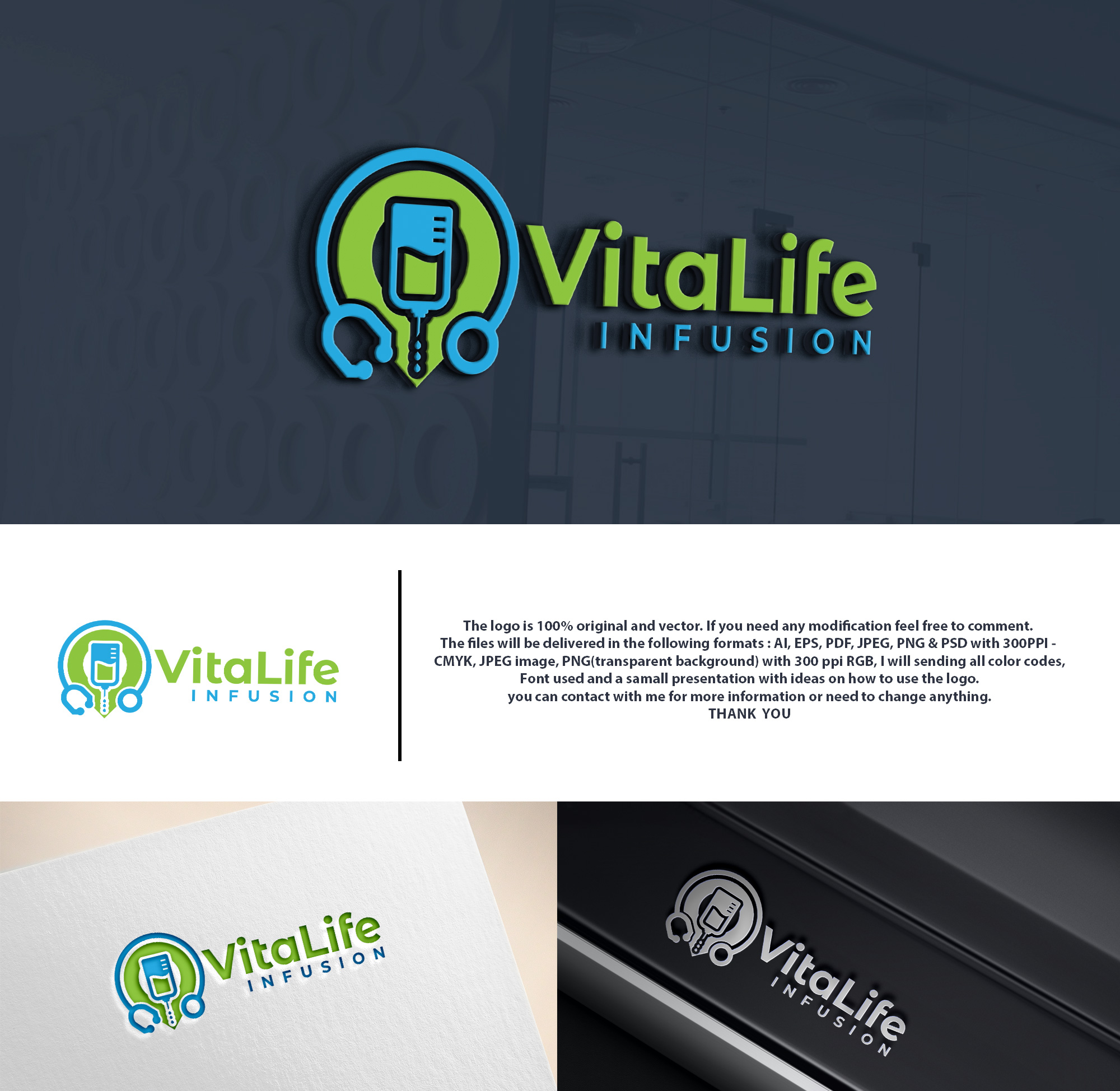 Logo Design by DesignHour for Vita Life Infusion | Design #30082189