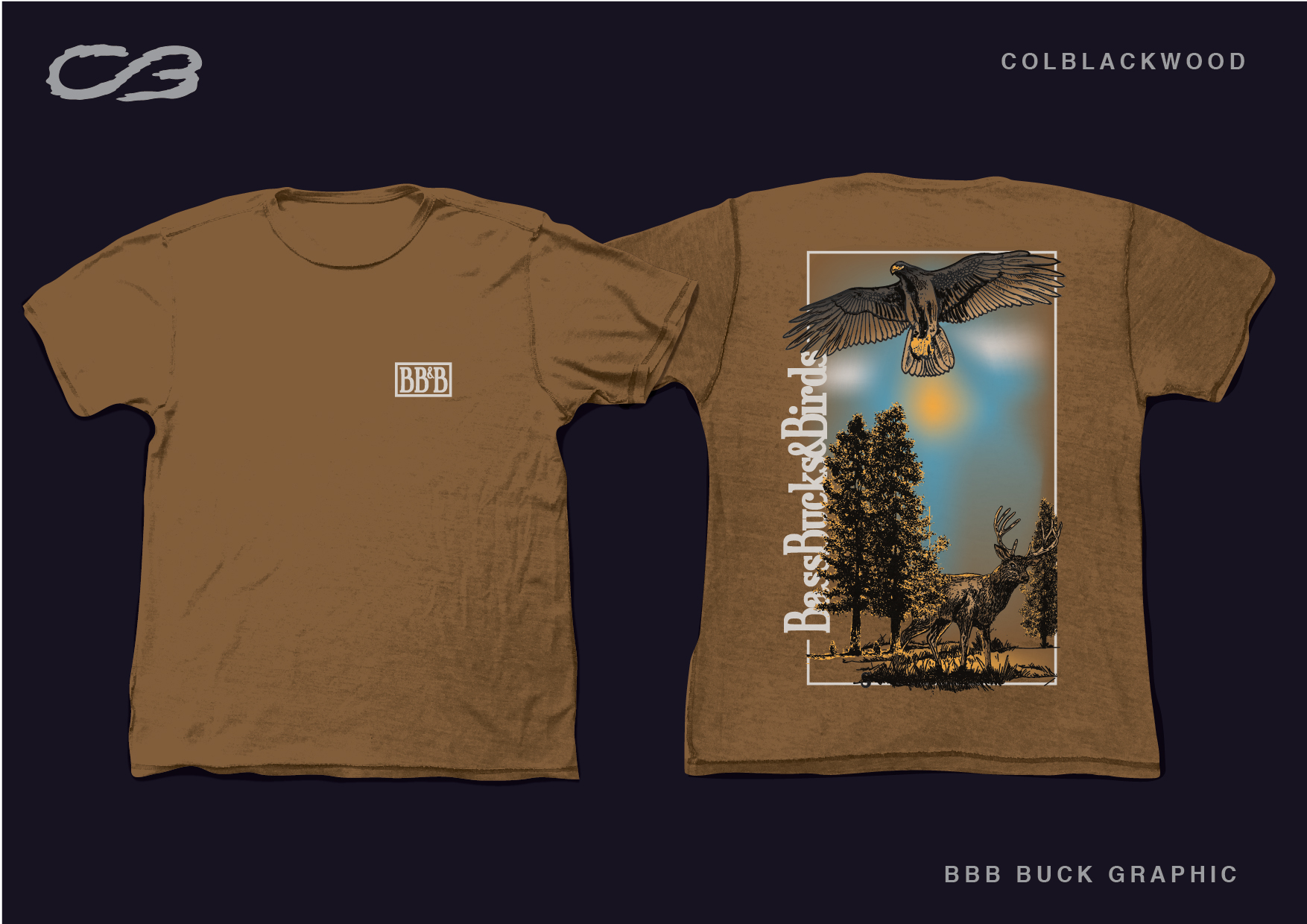 T-shirt Design by Col 3 for Bass, Bucks, And Birds | Design #30135274