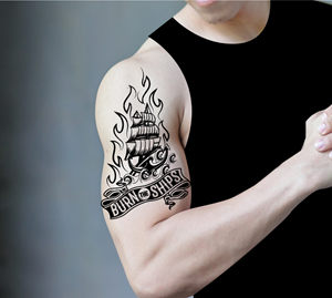Burn the Ship Tattoo | 2 Tattoo Designs for NS4ED