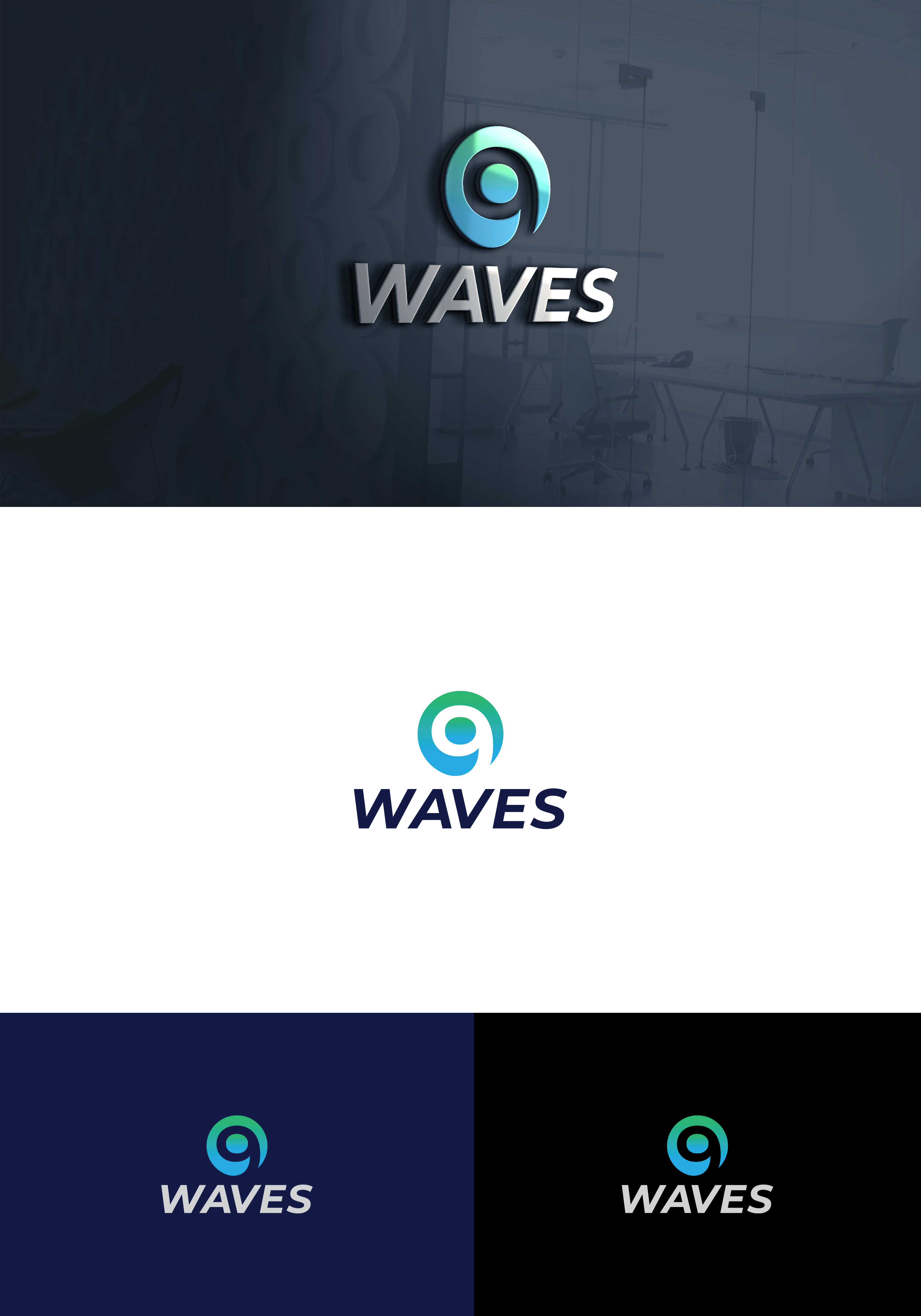 Logo Design by Ally Mac for Nine Waves  | Design #30330931