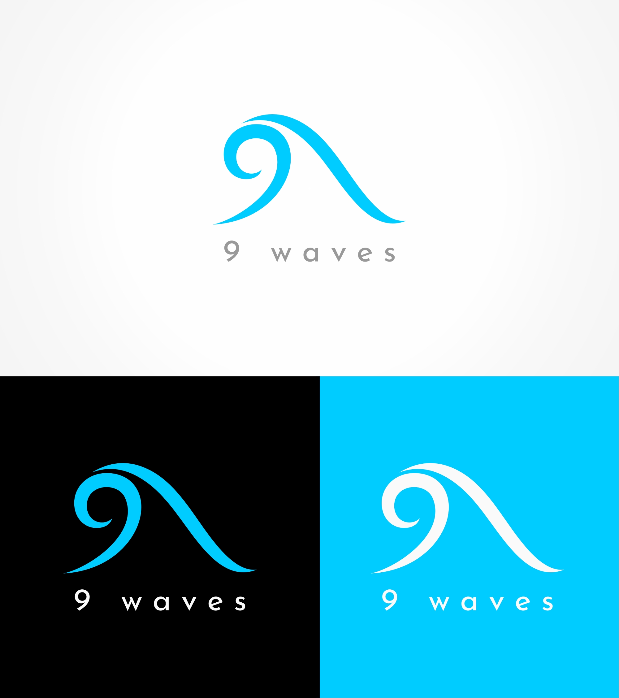 Logo Design by hamkur for Nine Waves  | Design #30297087