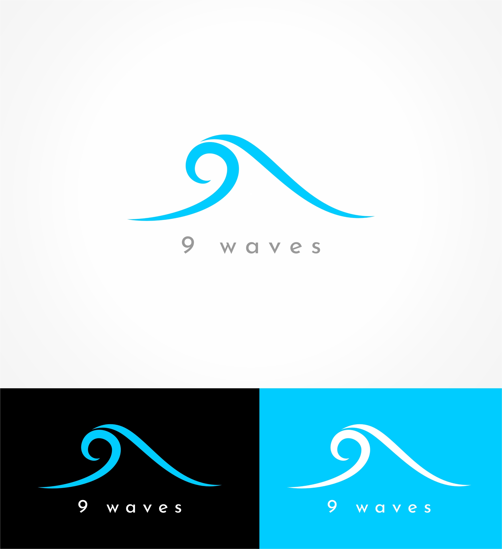 Logo Design by hamkur for Nine Waves  | Design #30297104