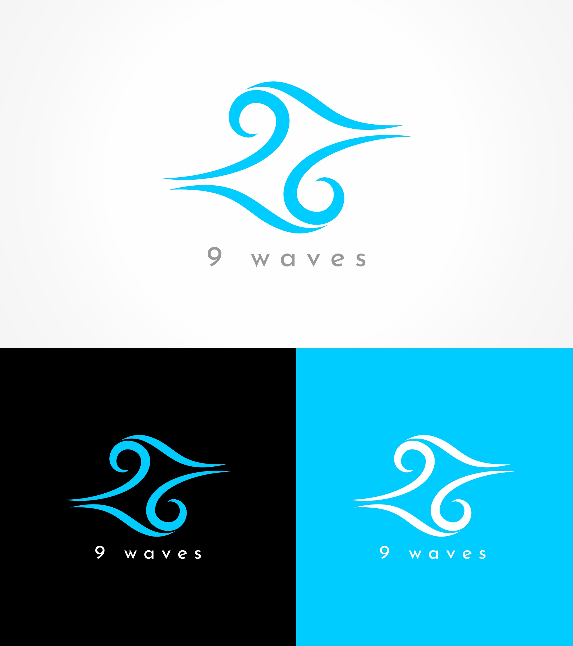 Logo Design by hamkur for Nine Waves  | Design #30297105