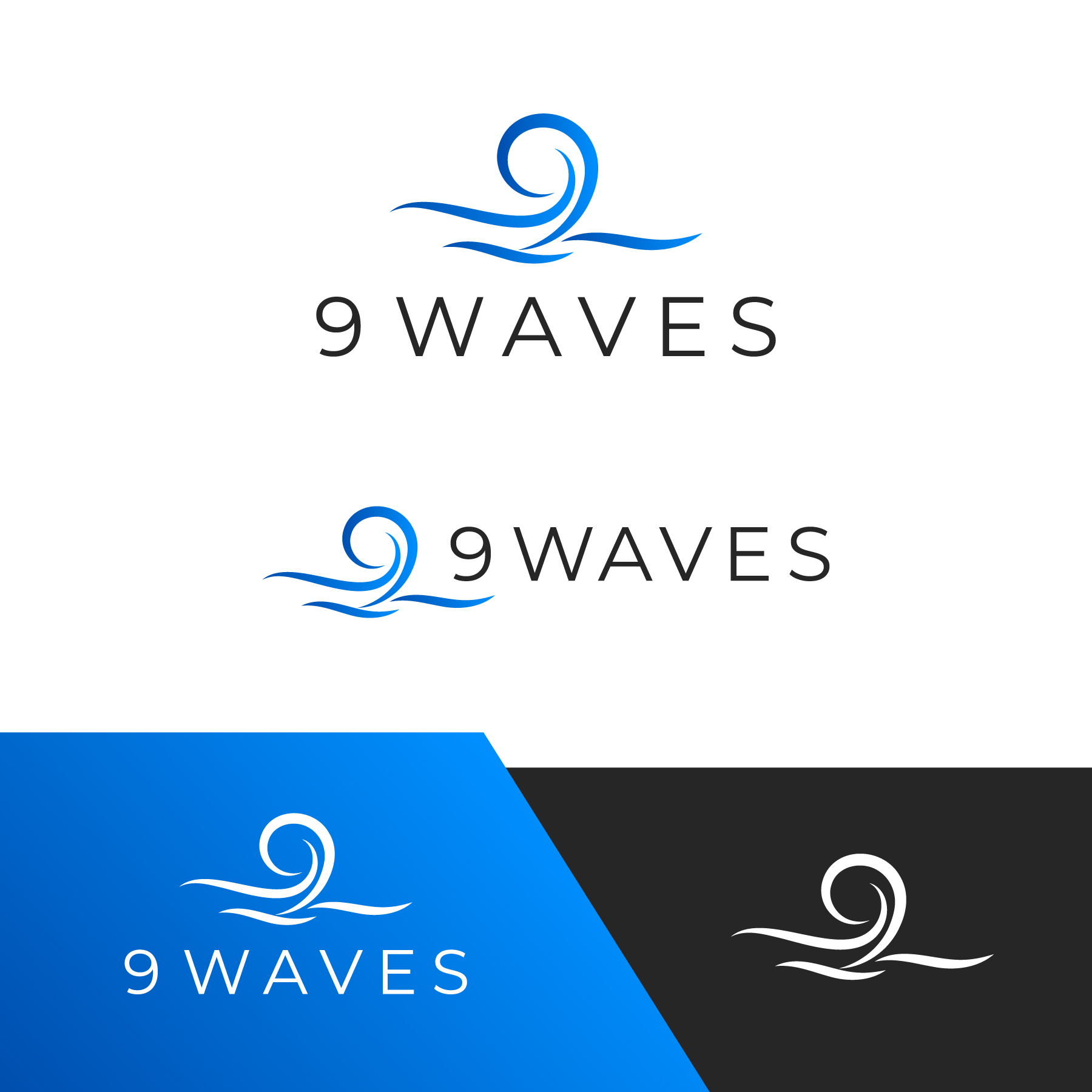 Logo Design by debdesign for Nine Waves  | Design #30303395
