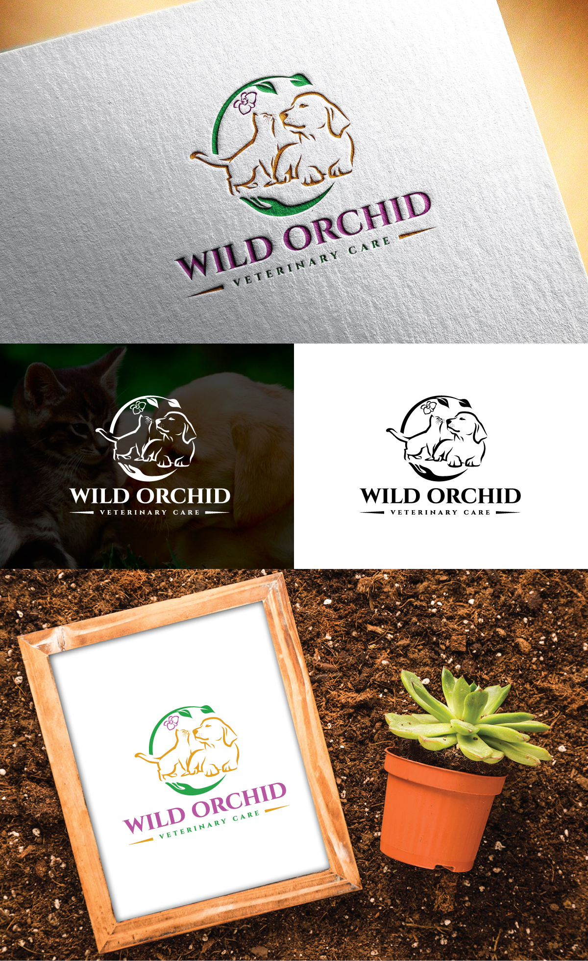 Logo Design by Logo Stock for Wild Orchid Veterinary Care | Design #30129282