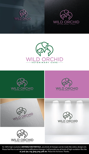 Logo Design by FireflyArt for Wild Orchid Veterinary Care | Design: #30129328