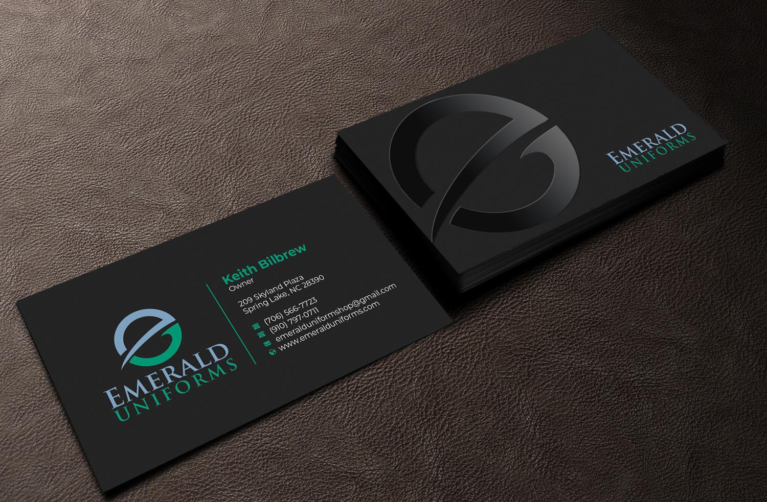 Business Card Design by Graphixpointt for Emerald uniforms | Design #30141922
