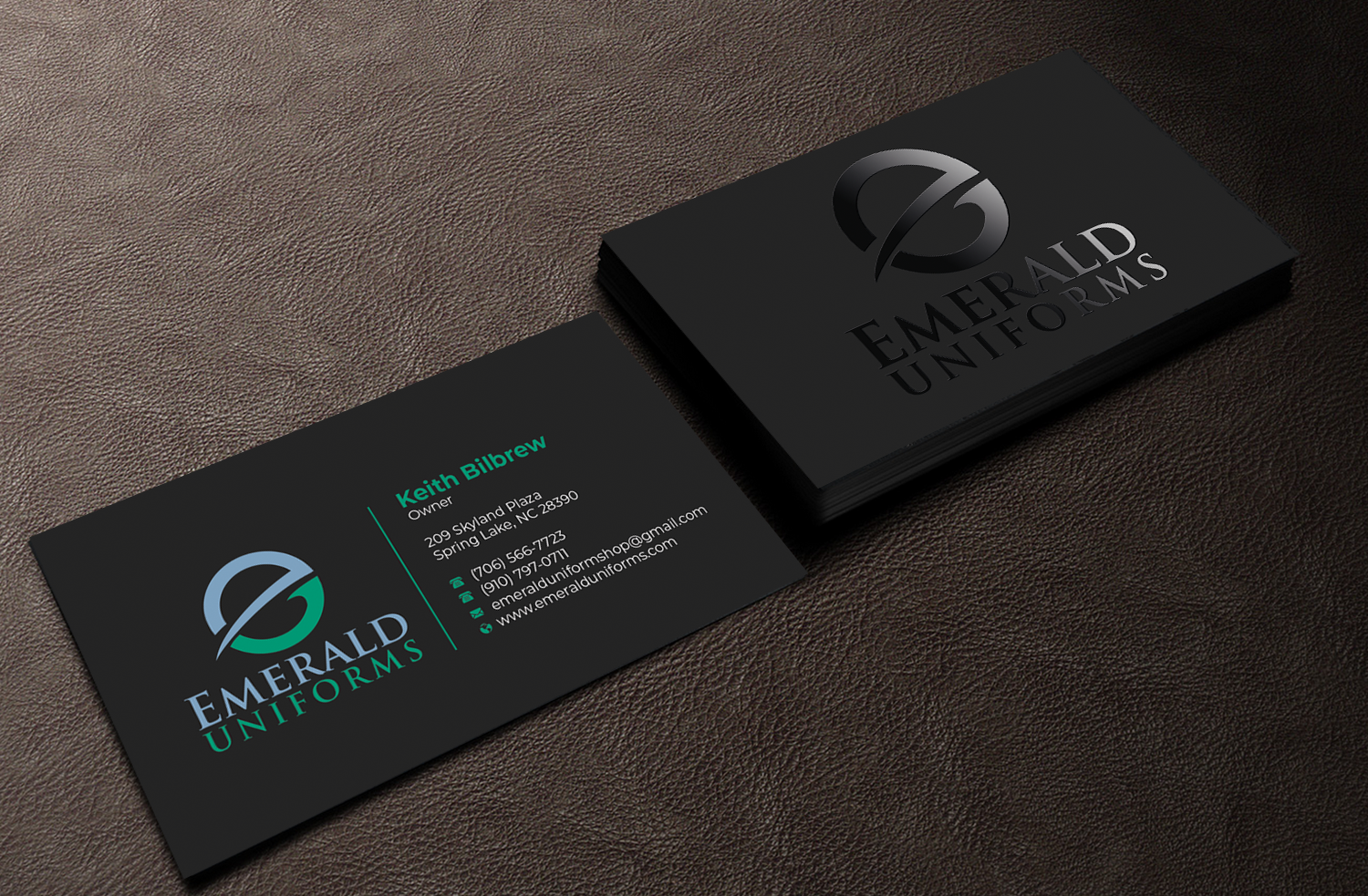 Business Card Design by Graphixpointt for Emerald uniforms | Design #30141925