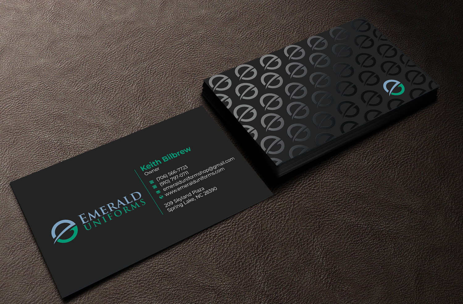 Business Card Design by Graphixpointt for Emerald uniforms | Design #30141929