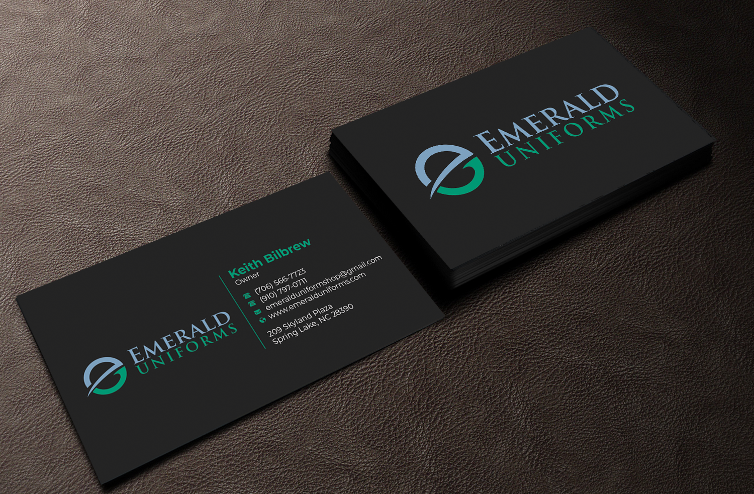 Business Card Design by Graphixpointt for Emerald uniforms | Design #30141931