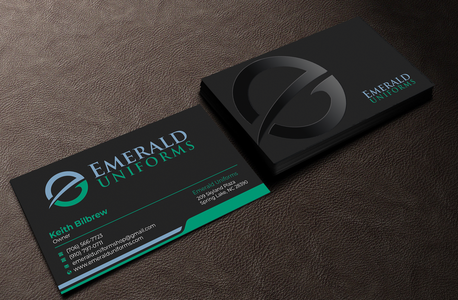 Business Card Design by Graphixpointt for Emerald uniforms | Design #30141993