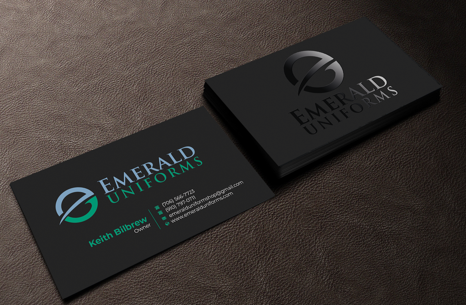 Business Card Design by Graphixpointt for Emerald uniforms | Design #30141994