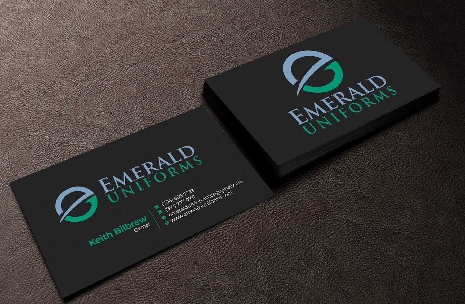 Business Card Design by Graphixpointt for Emerald uniforms | Design #30141995