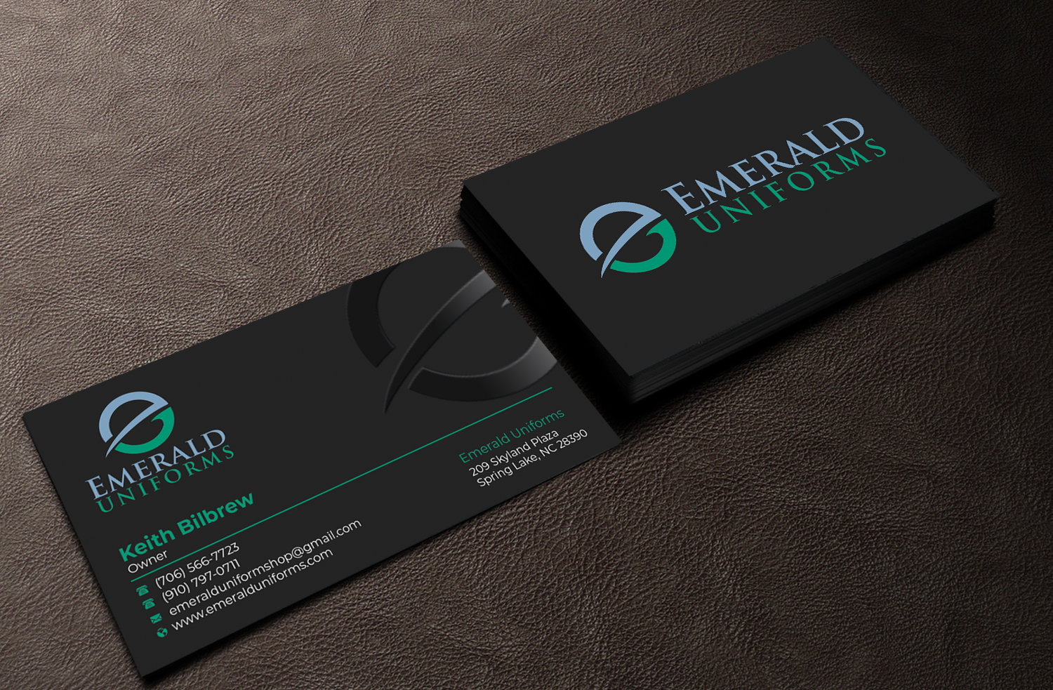 Business Card Design by Graphixpointt for Emerald uniforms | Design #30141998
