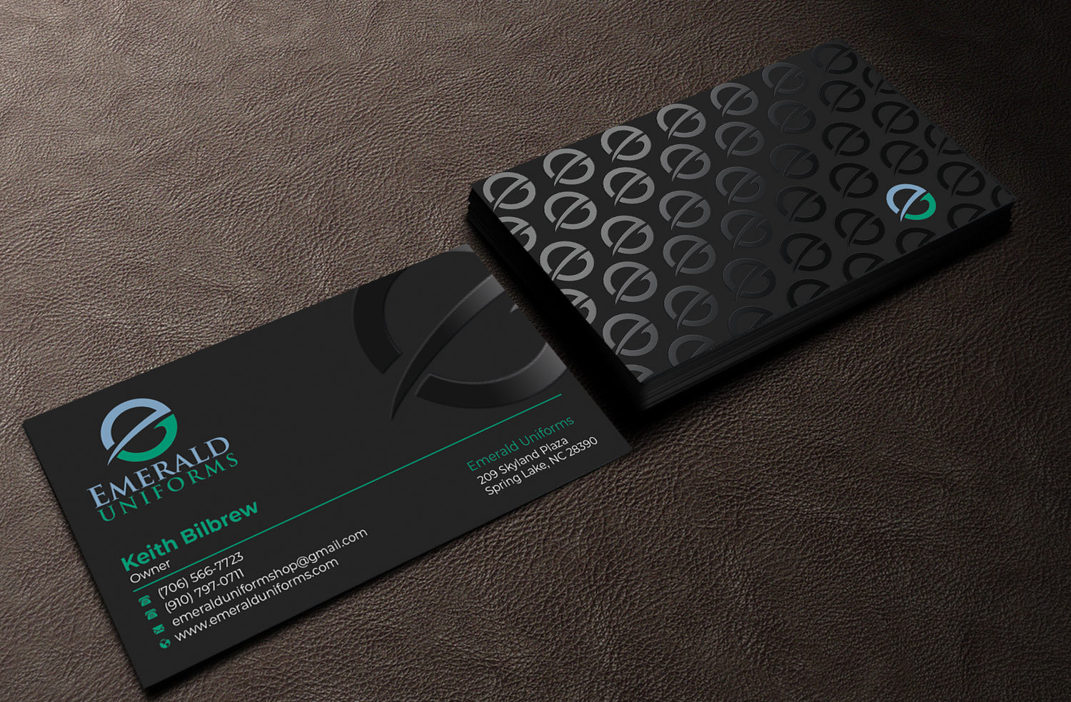 Business Card Design by Graphixpointt for Emerald uniforms | Design #30141999
