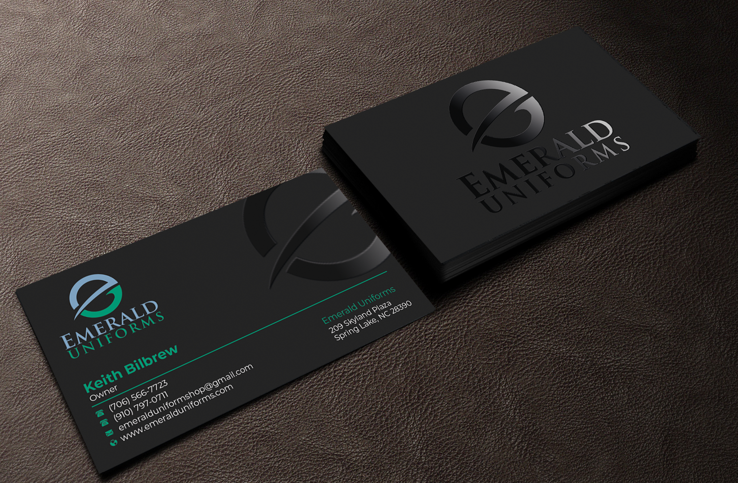Business Card Design by Graphixpointt for Emerald uniforms | Design #30142011