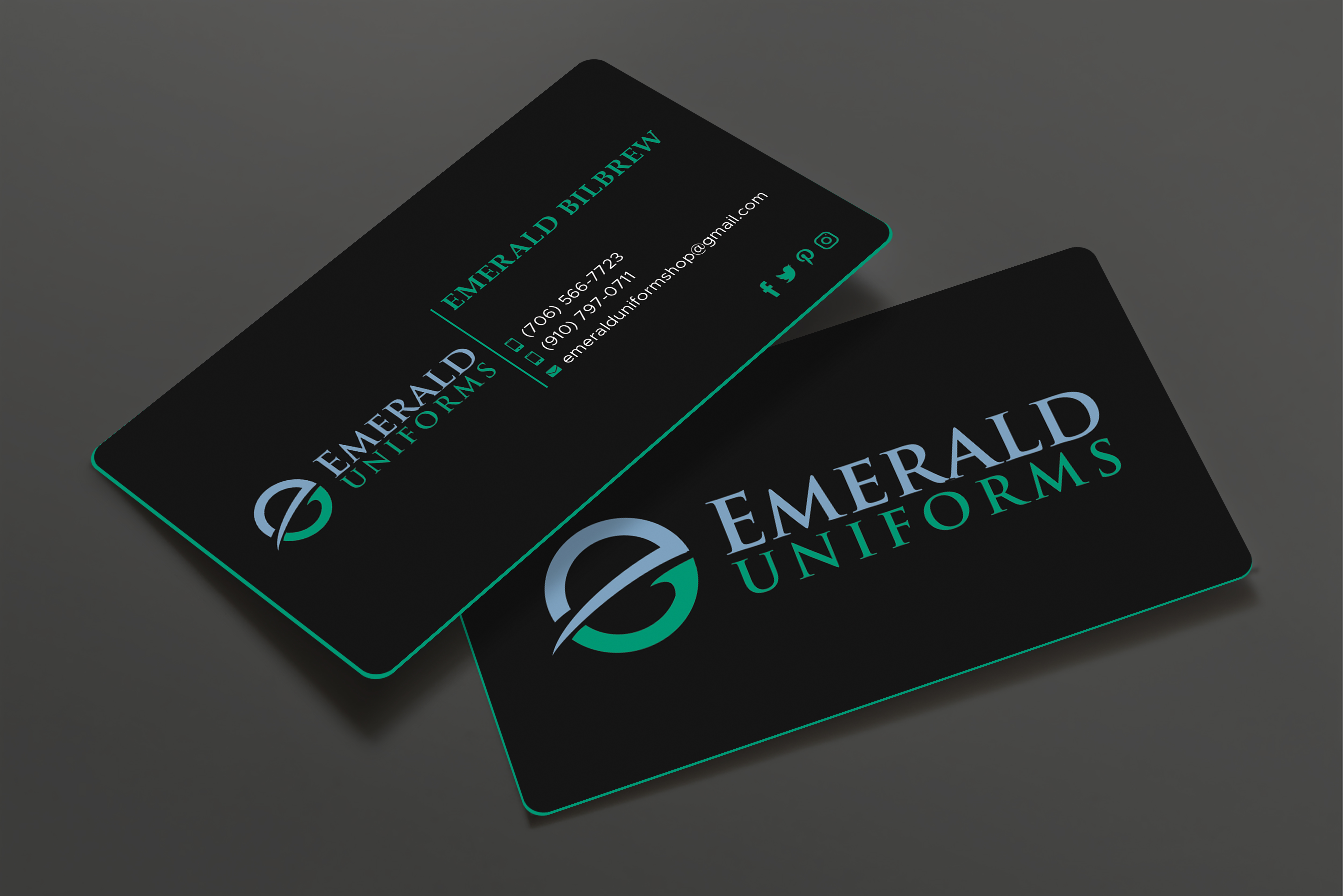 Visitenkarten-Design von Expert Bappy für Emerald uniforms | Design #30139087