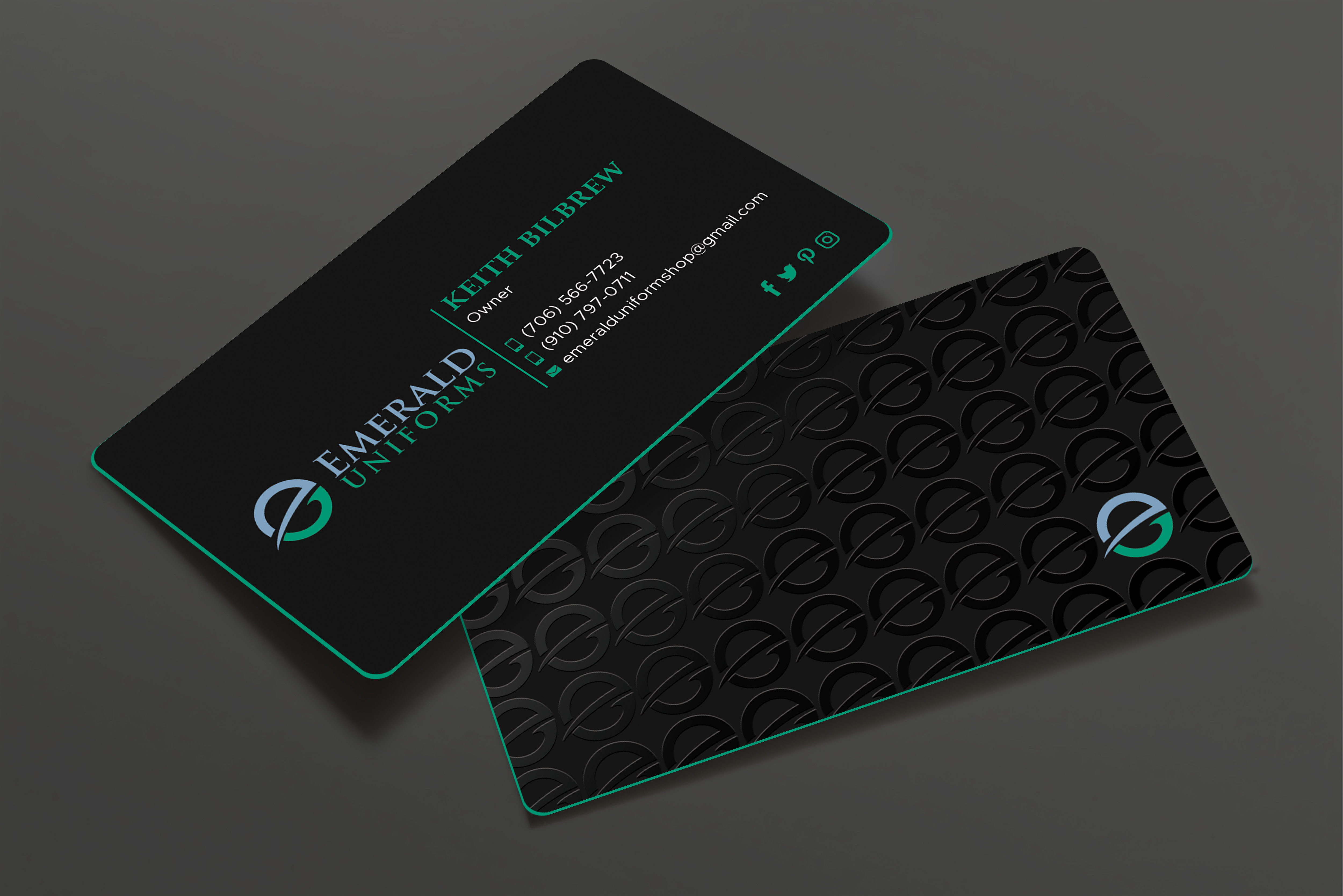 Business Card Design by Expert Bappy for Emerald uniforms | Design #30141332