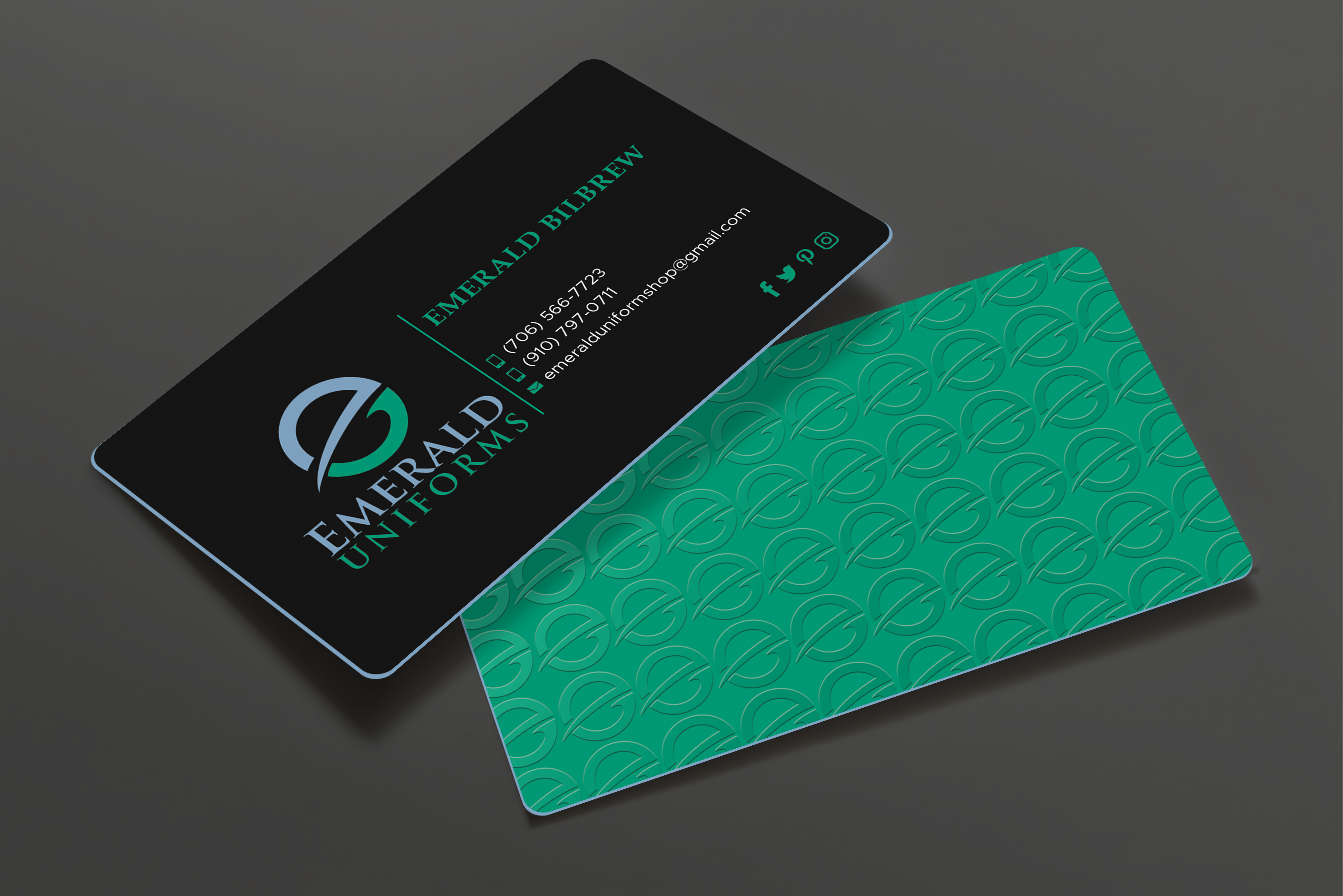Business Card Design by Expert Bappy for Emerald uniforms | Design #30141393