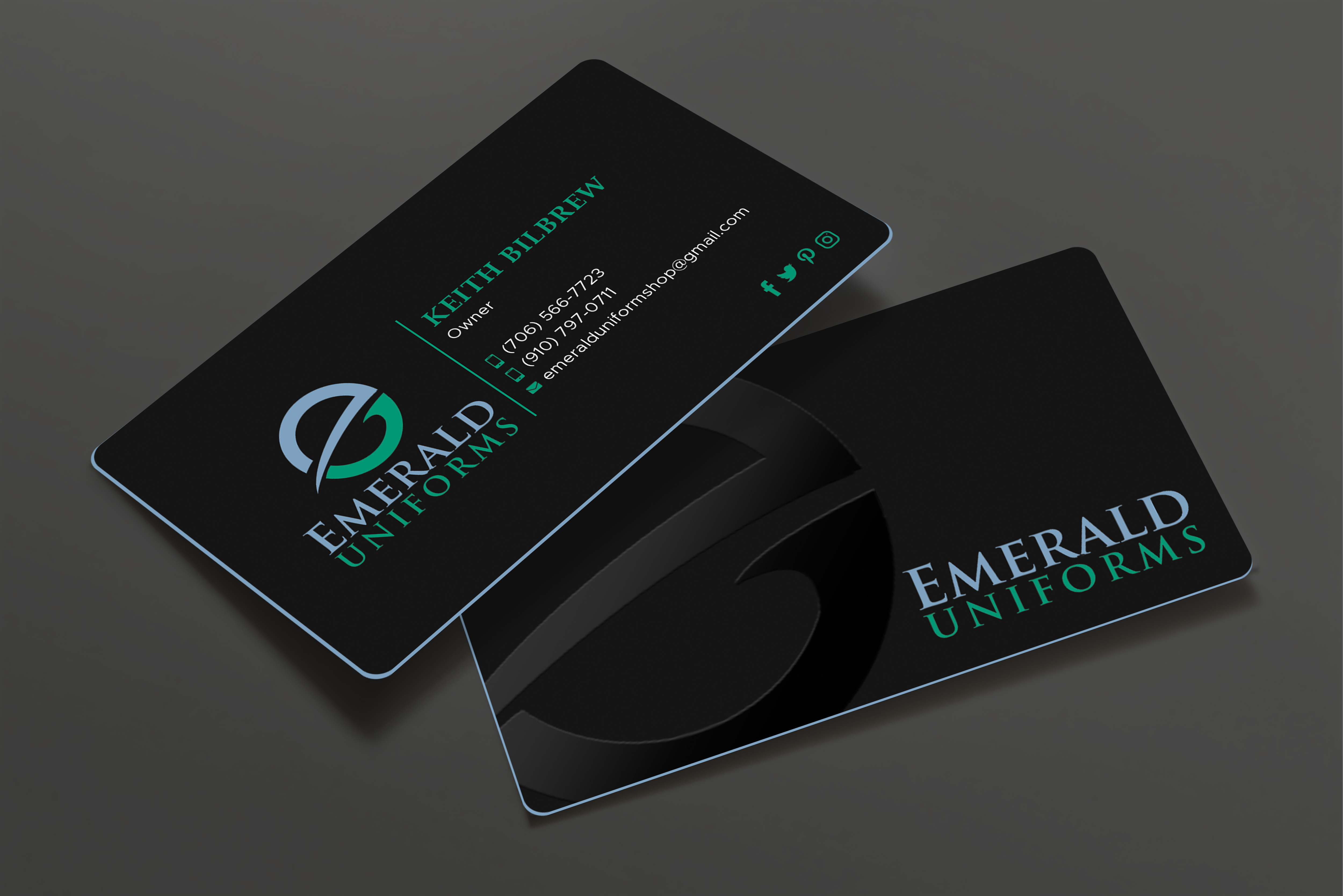 Visitenkarten-Design von Expert Bappy für Emerald uniforms | Design #30141484