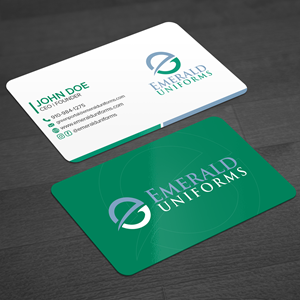 Business Card Design by WellDesign for Emerald uniforms | Design: #30138882