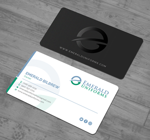 Business Card Design by Sun Moon Graphic Designer for Emerald uniforms | Design: #30141773